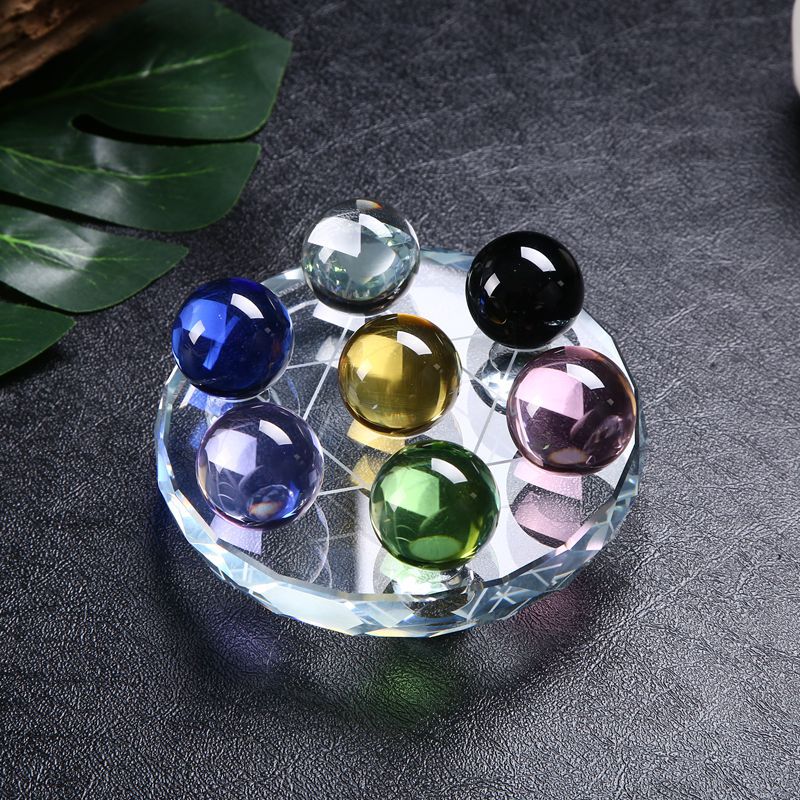 Home Furnishings Gold, Wood, Water, Fire, Earth, Five-Way, God Of Wealth, Glass, Seven-Star Beads, Crystal Ball Base, Five Elements, Transfer Array