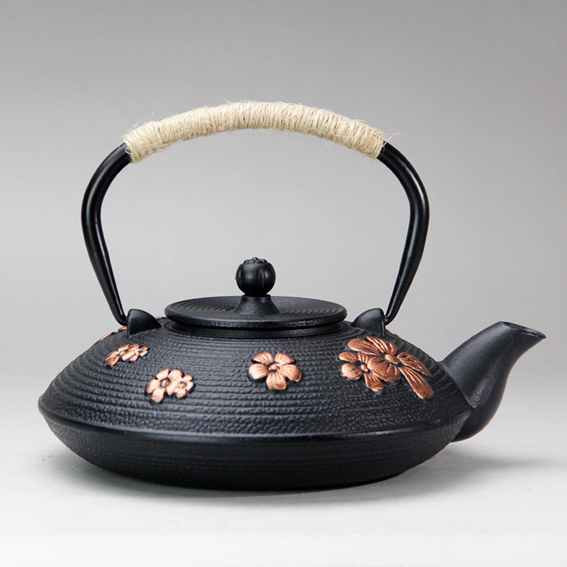 Plum Blossom Iron Pot Teapot With Filter Screen Boiling Water Making Tea Health-enhancing Tea Pot Ornaments