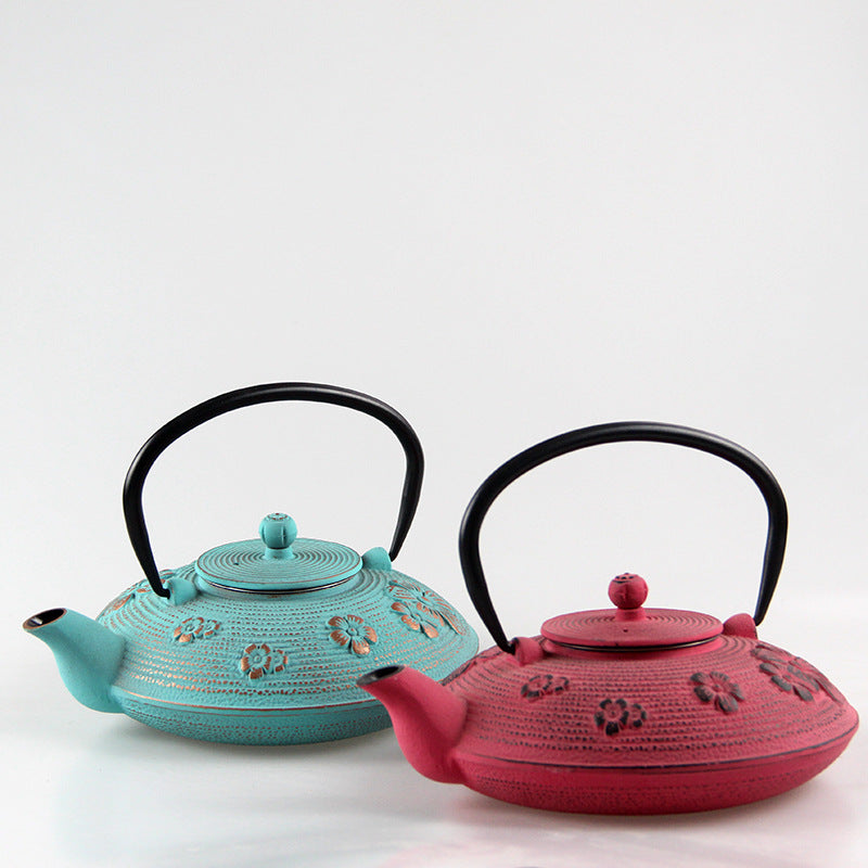 Plum Blossom Iron Pot Teapot With Filter Screen Boiling Water Making Tea Health-enhancing Tea Pot Ornaments