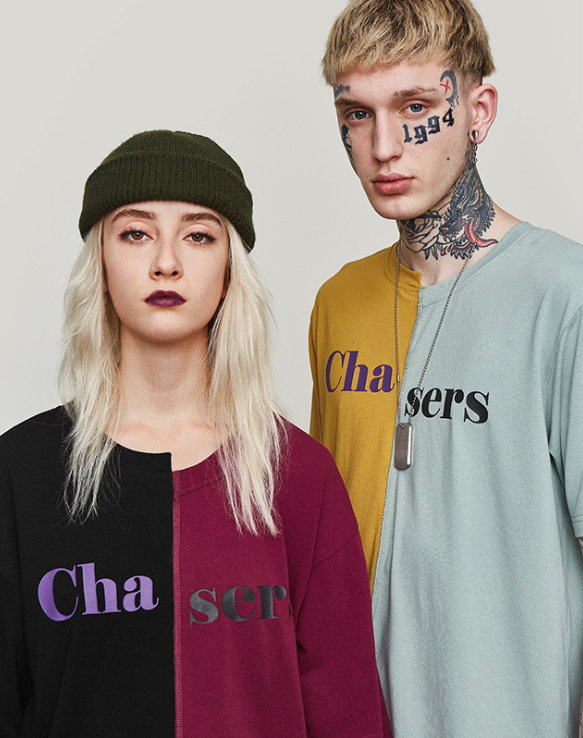 INF Men S Wear Yellow Brand New Spring And Summer 2009 Fashion Brand Asymmetrical Stitching Letter Printing