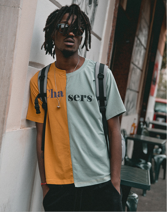 INF Men S Wear Yellow Brand New Spring And Summer 2009 Fashion Brand Asymmetrical Stitching Letter Printing