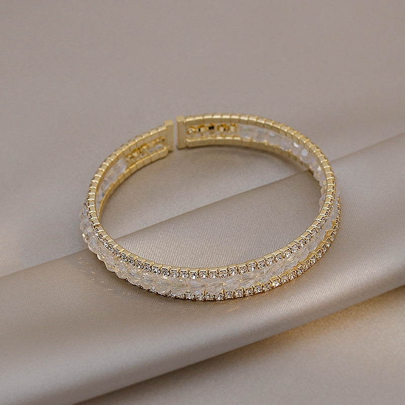 White Crystal Beaded Bracelet Summer Bracelet