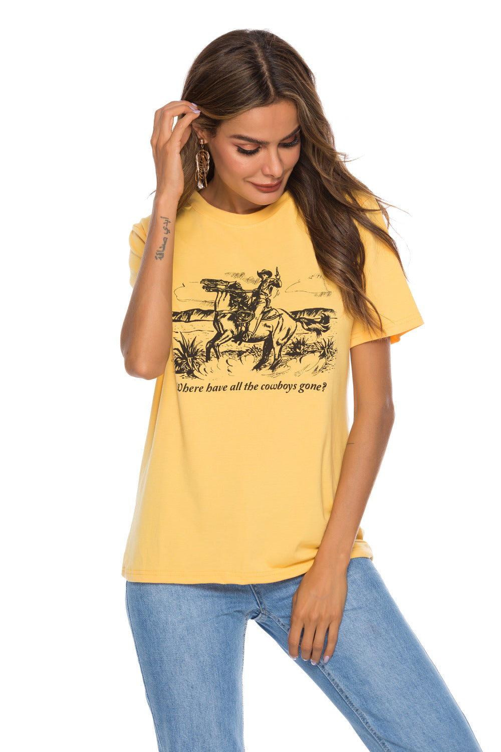 Printed Slim Plus Size Women's Short Sleeves