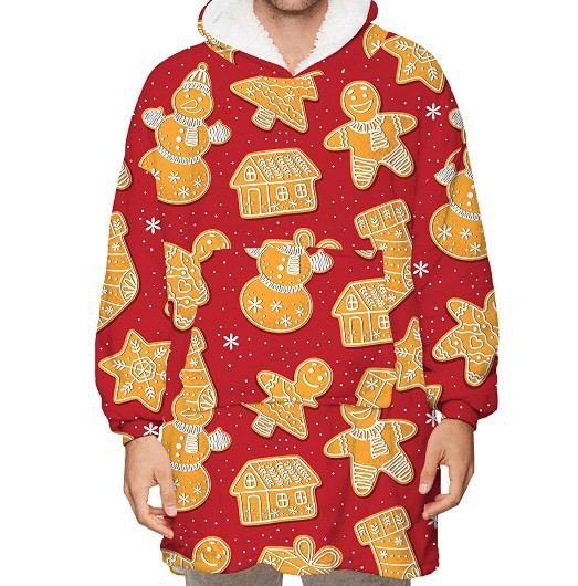 One-Size Flocking Cotton Fleece Wearable Blanket Home Service