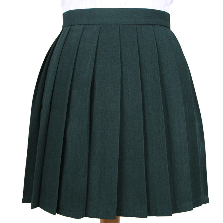 Japanese Pleated Skirt Macaron Solid Color Skirt
