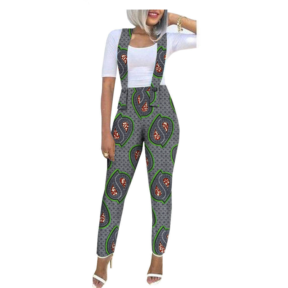 Batik printed cotton overalls