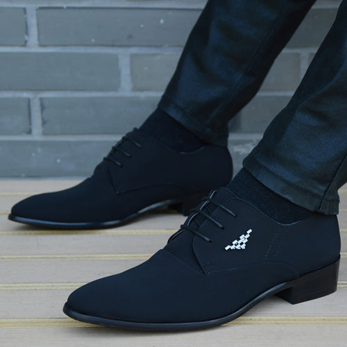 Fashion Business Casual Leather Shoes Men's Pointed Toe Short Martin Boots