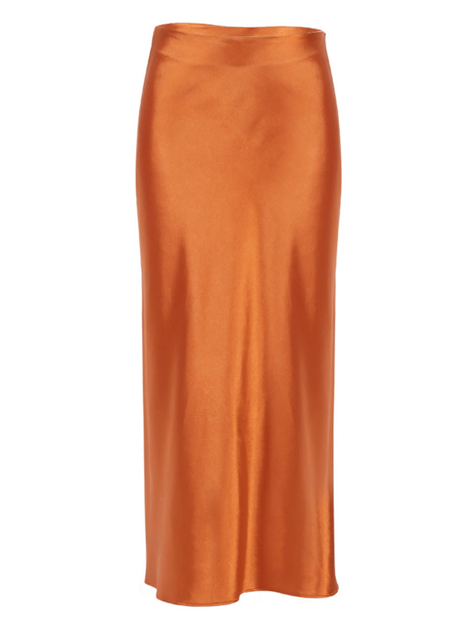 Draped Satin Purple Mid Length High Waist Hip A-Line Skirt