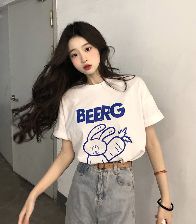 Women's Summer Pure Cotton Casual Sleeve T-shirt