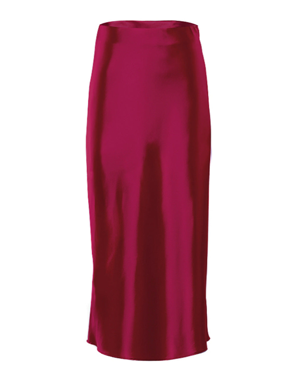Draped Satin Purple Mid Length High Waist Hip A-Line Skirt