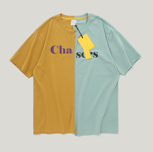 INF Men S Wear Yellow Brand New Spring And Summer 2009 Fashion Brand Asymmetrical Stitching Letter Printing