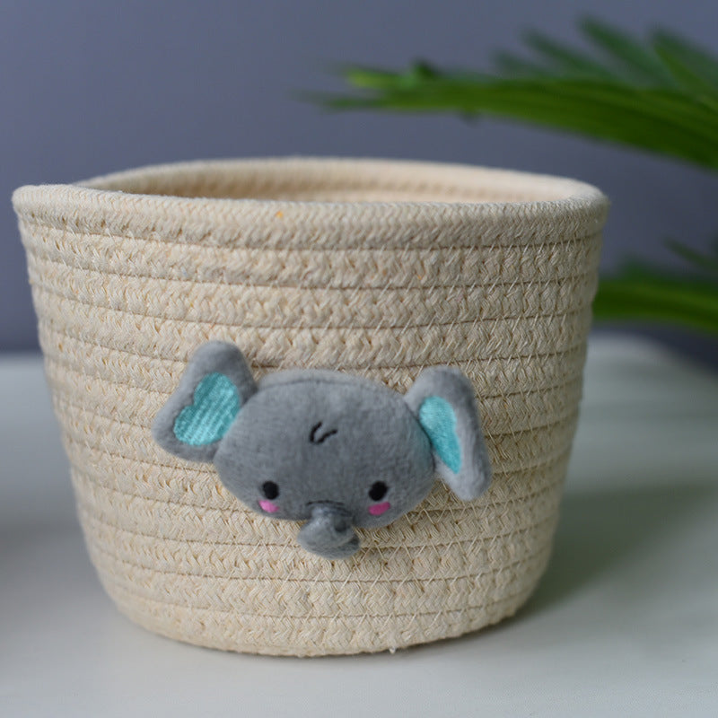 Bedside Storage Basket Woven Flower Spot Cotton