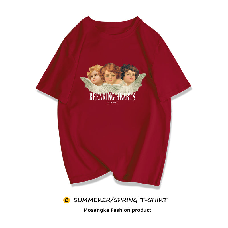 Niche Sweet And Cool T-shirt European And American Retro Fat MM Top