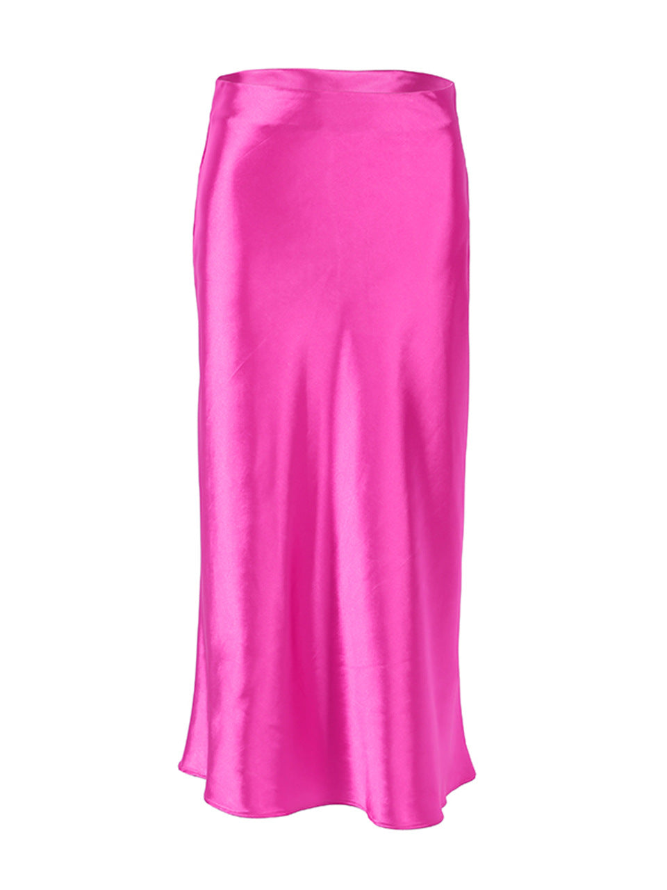 Draped Satin Purple Mid Length High Waist Hip A-Line Skirt