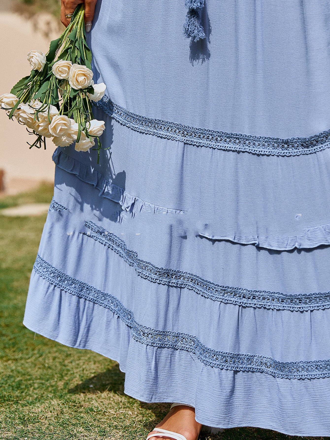 Cotton Korean Style Long Half Body Stitching Cake Skirt