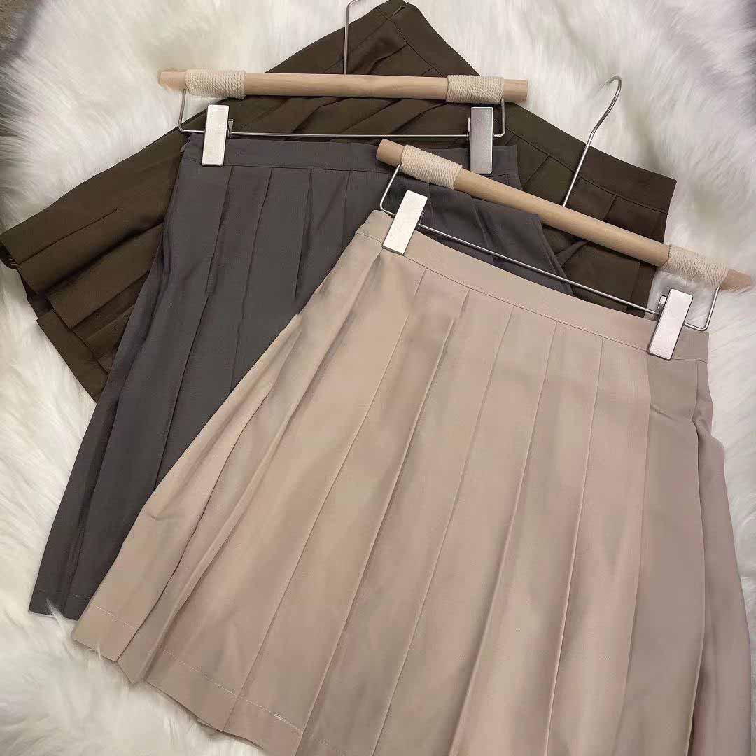 All-match Pleated High Waist A-line Skirt