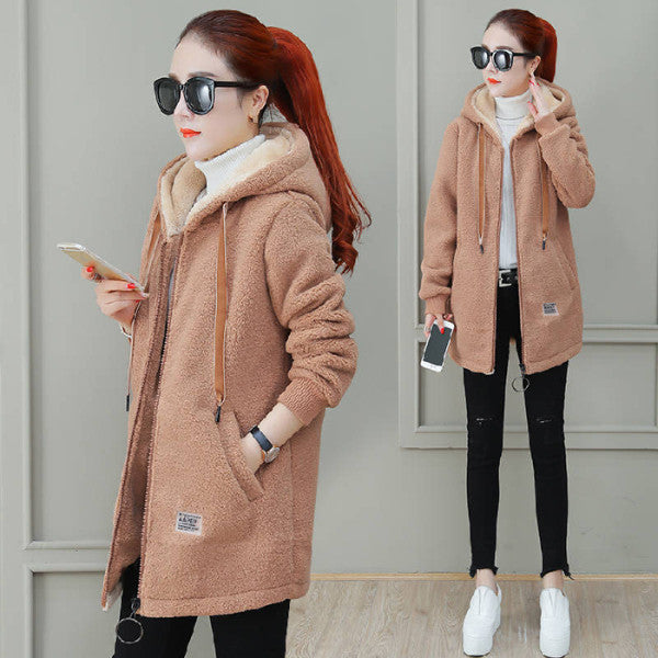 Autumn Winter Coat Cardigan Winter Faux Lamb Fur Coat