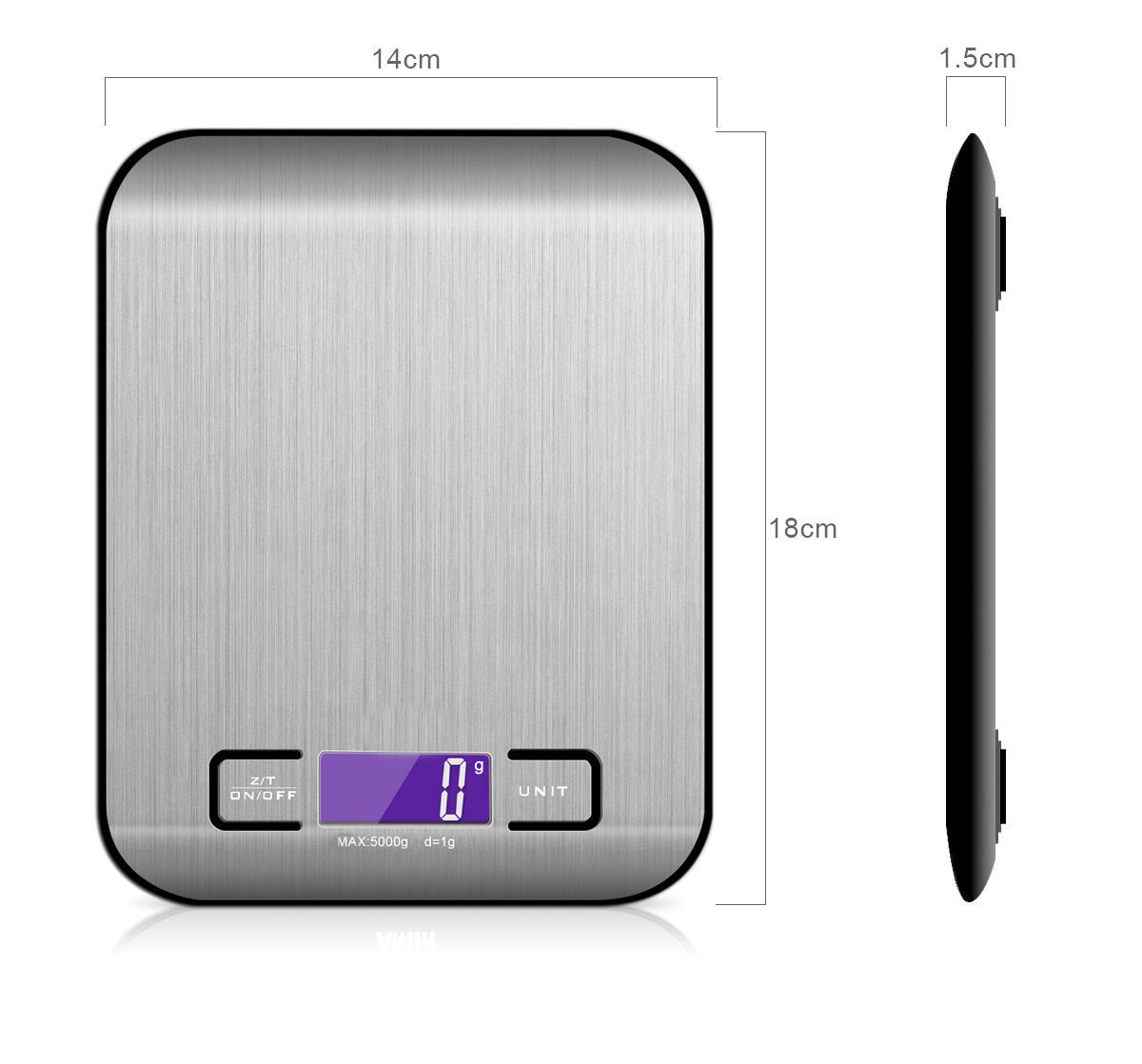 Rechargeable Flat Stainless Steel Kitchen Scale Electronic Scale Small Platform Scale