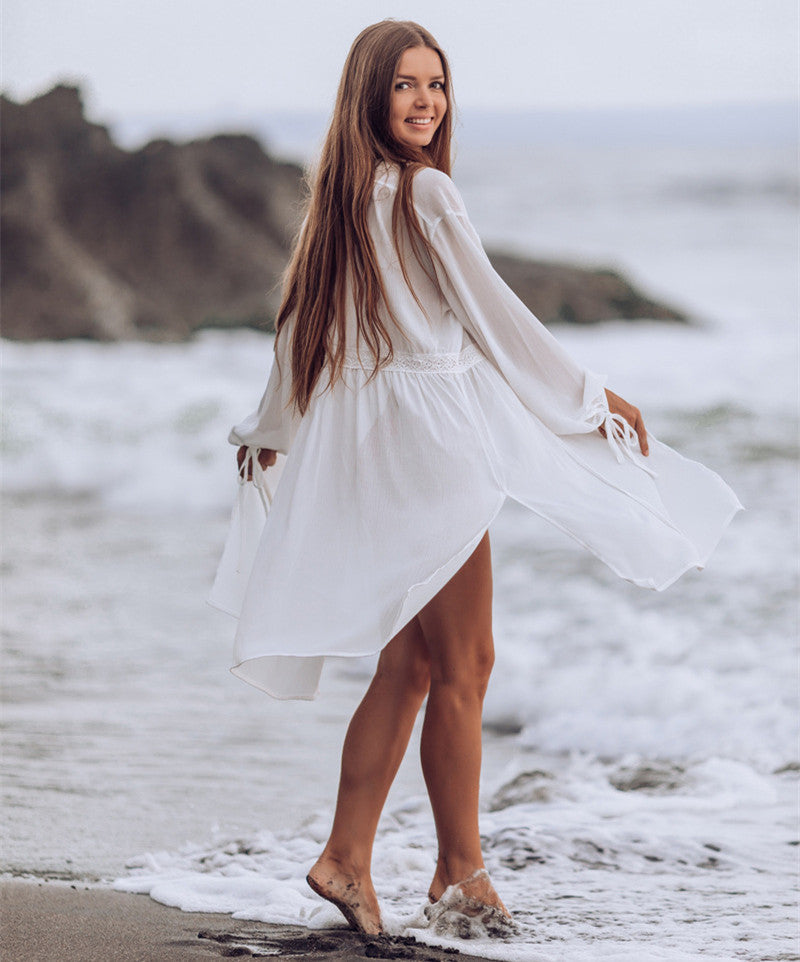 Sexy Bikini Blouse Beach Sunscreen Suit