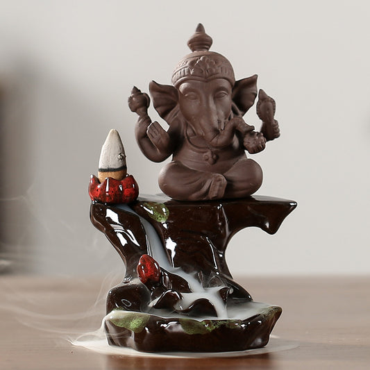 New Indian Elephant God Backflow Incense Burner Sandalwood Burner Creative Home Gifts