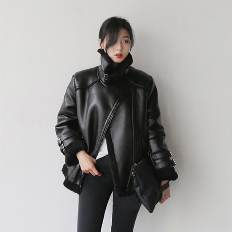 Winter Leather Motorcycle Jacket