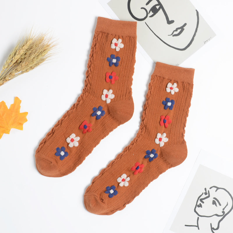 Cute autumn and winter stockings small flowers winter flower stockings