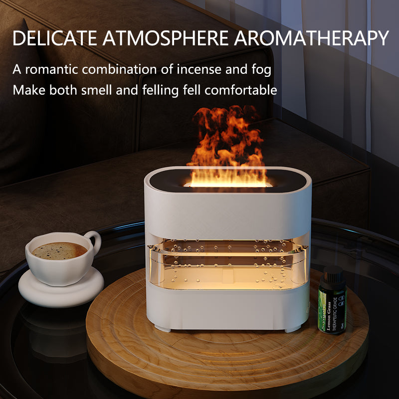 2024 New Products Rain Could Fire Humidifier Water Drip Novedades 2024 Rain Water Diffuser Fire Flame Humidifier Aroma Diffuser