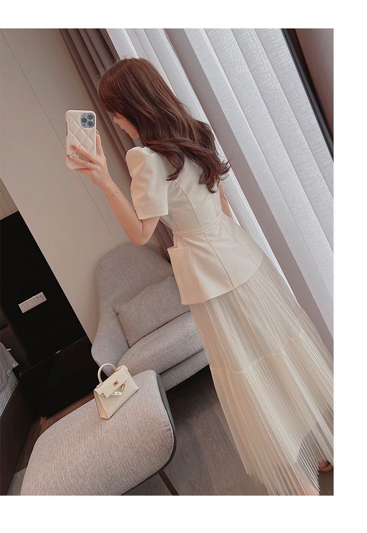 Women's Hong Kong Style Classic Style Suit Skirt Two-piece Suit