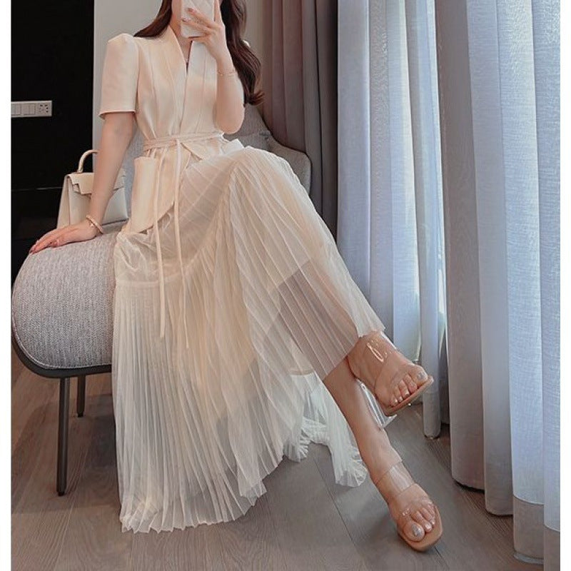 Women's Hong Kong Style Classic Style Suit Skirt Two-piece Suit