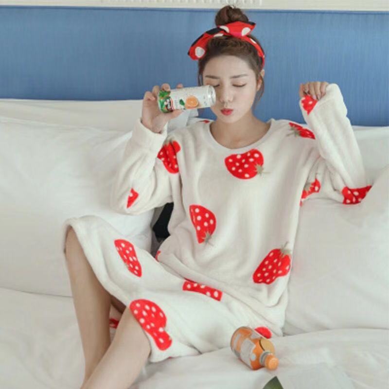 Autumn And Winter Pajamas Women Winter Flannel Pajamas Women