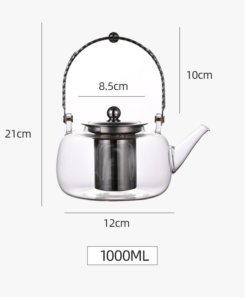 Borosilicate Glass Loop-handled Teapot Large Capacity Teapot Anti-cracking