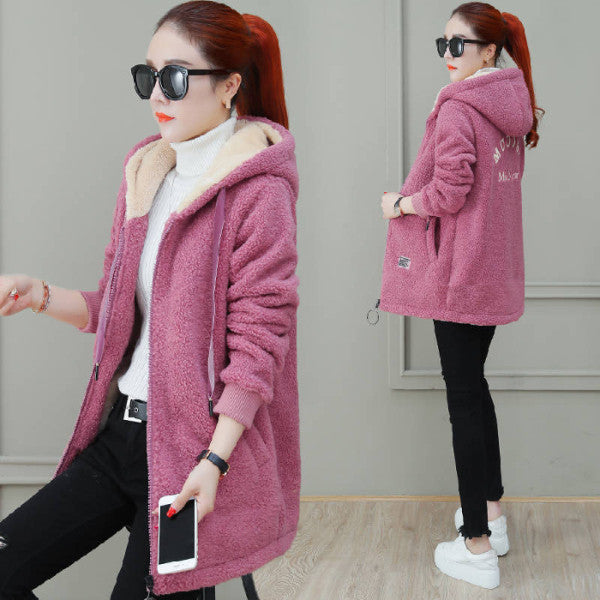 Autumn Winter Coat Cardigan Winter Faux Lamb Fur Coat