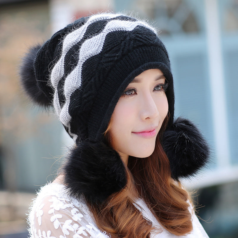 Winter Double Layer Thickening Warm Fashionable Foreign Style Winter Hat