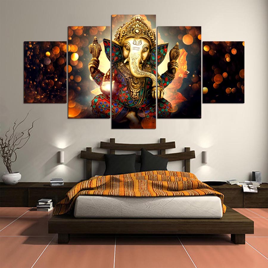 The Indian elephant god Wall Carvas