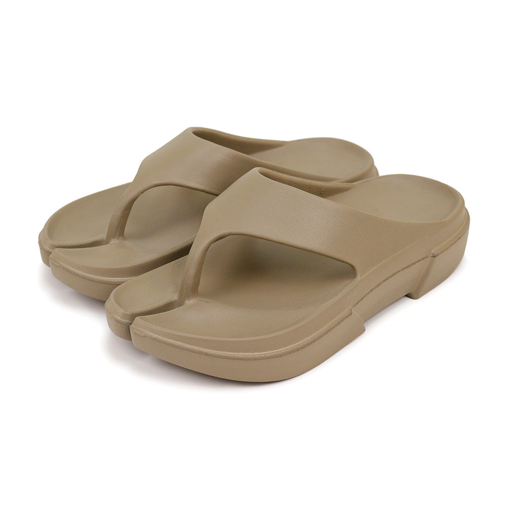 Thick-soled Horseshoe Flip Flops Comfortable Soft Couple