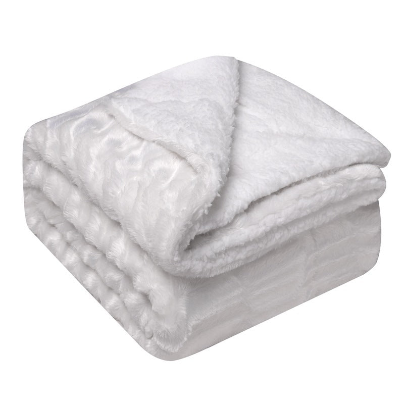 Thickened Flannel Lamb Wool Composite Double Blanket Leisure Blanket Gift Blanket