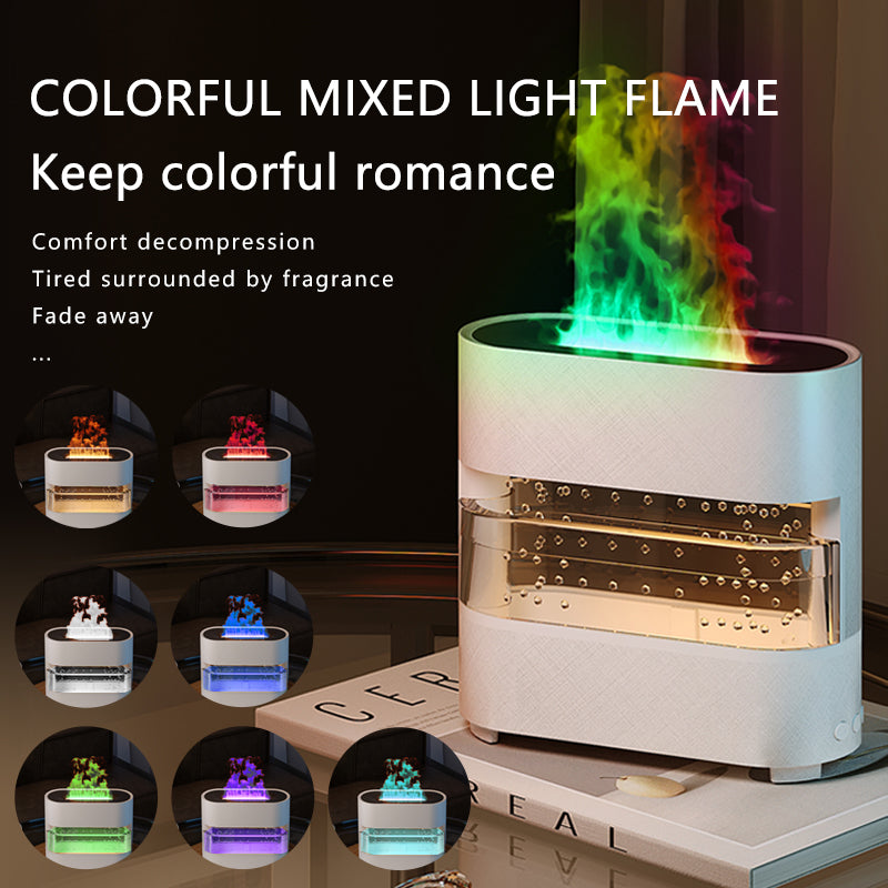 2024 New Products Rain Could Fire Humidifier Water Drip Novedades 2024 Rain Water Diffuser Fire Flame Humidifier Aroma Diffuser