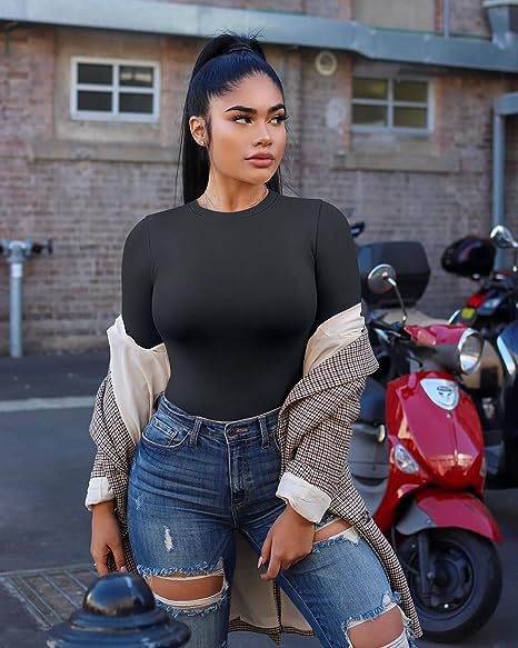 Long Sleeve Top Round Neck Stretch Bottoming Shirt T-shirt Top Inner Wear