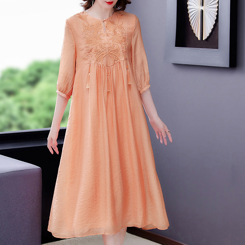 The Dress Is High-end And Western Style In Summer To Cover The Belly And Look Thin