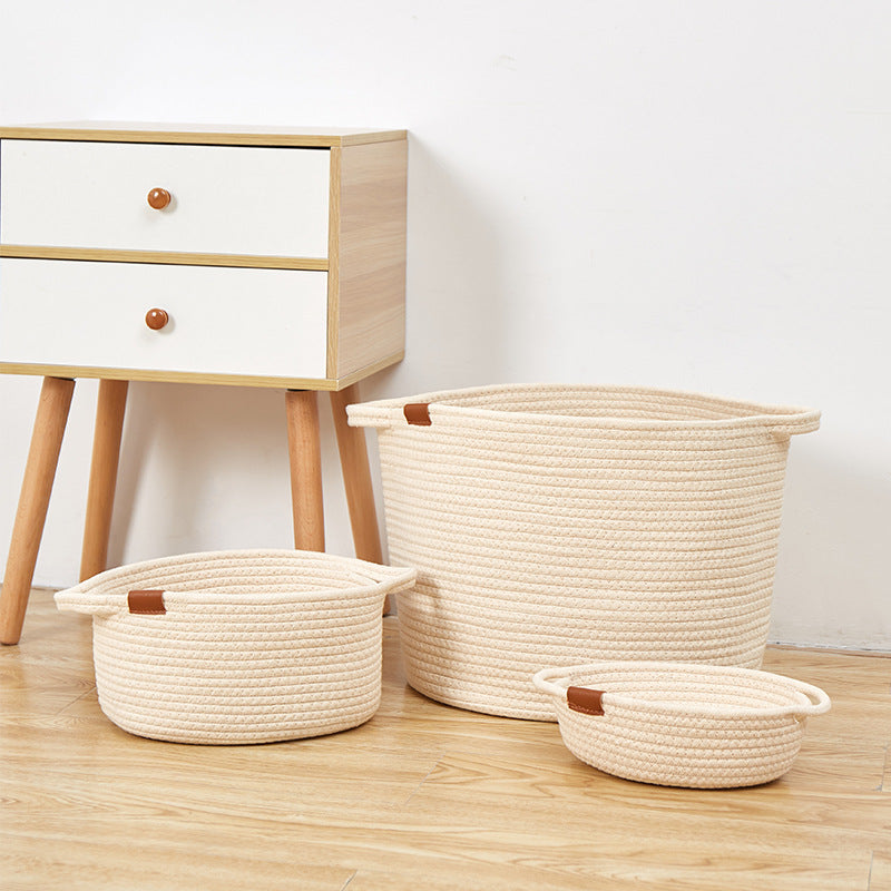 Nordic Minimalist Cotton Rope Desktop Storage Basket