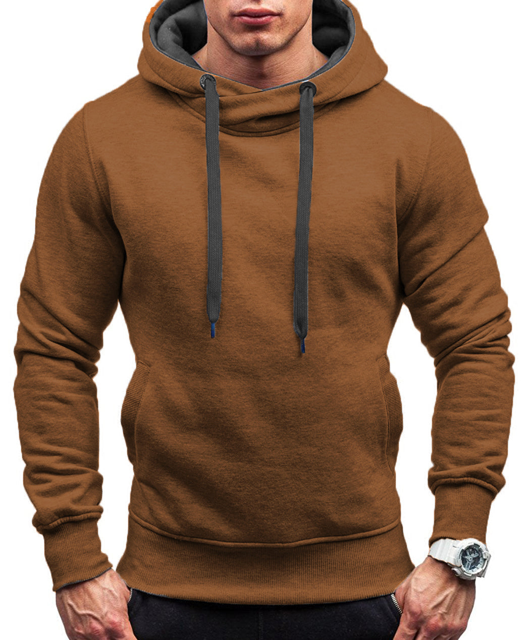 Men's Plus Size Contrast Hoodie Pullover Hood