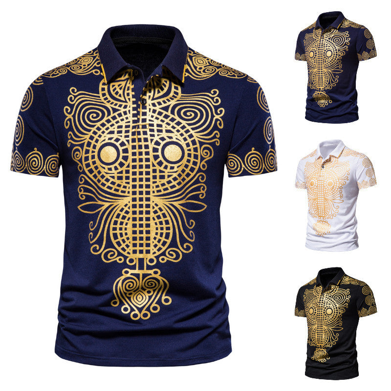 2021 Summer Men Casual Ethnic Short Sleeved