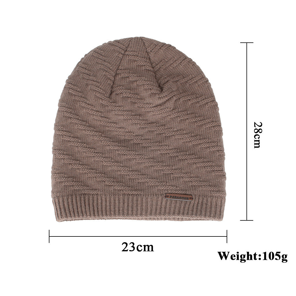 Knitted Winter Fleece Warm Head Men's Outdoor Hat