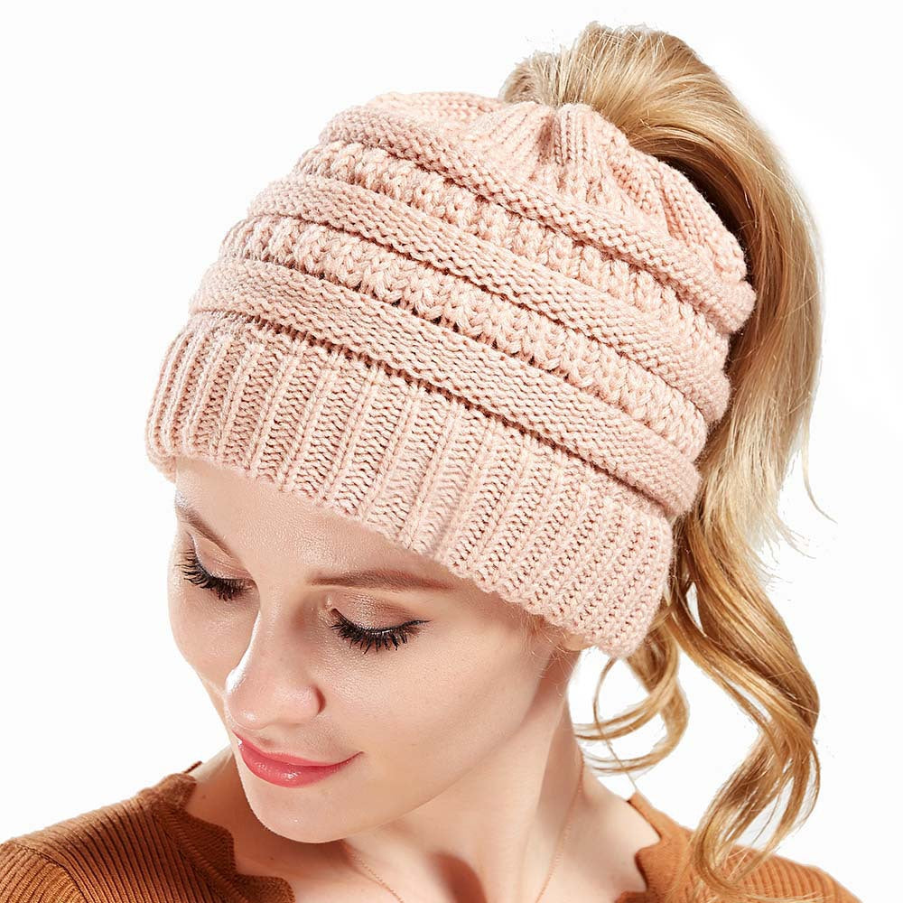 Women's Solid Color Wool Knitted Hat