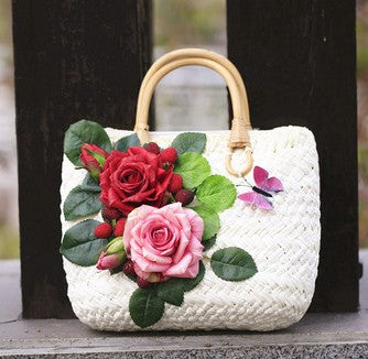 Floral Straw Bag