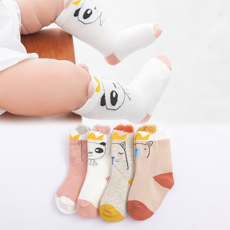 Cartoon heat transfer baby socks