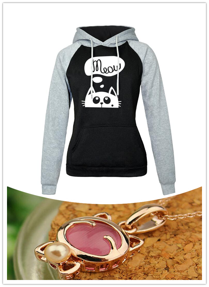 Cat Meow Hoodie with a Collar