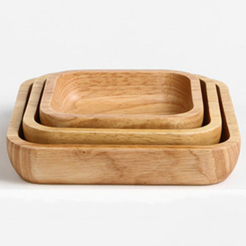 Japanese rubber wood square plate