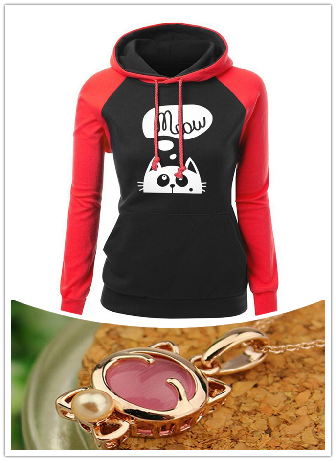 Cat Meow Hoodie with a Collar