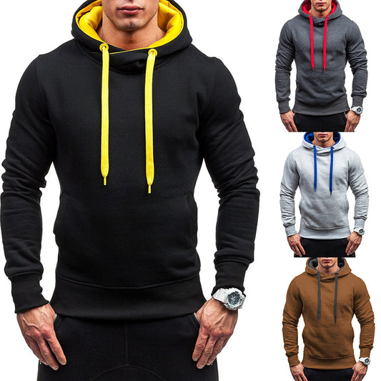 Men's Plus Size Contrast Hoodie Pullover Hood